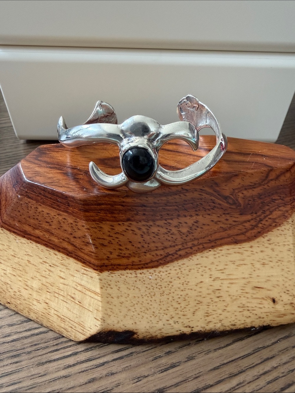 Sterling Silver and Black Onyx Handmade Cuff Bracelet